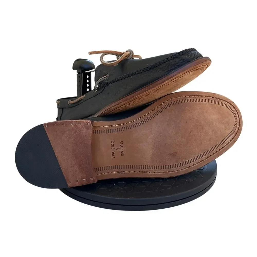 Mens Cole Haan x Todd Snyder Leather Classic Comfort Boat Shoes SZ 12M Black